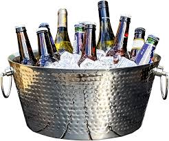 Maybe you would like to learn more about one of these? Brekx Double Walled Insulated Hammered Stainless Steel Anchored Beverage Tub For Parties Weddings With Double Hinged Handles 3 Gallons Home Kitchen Amazon Com