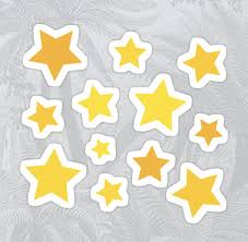 Golden Yellow Stars Sticker By Mhea Coloring Stickers Aesthetic Stickers Bubble Stickers