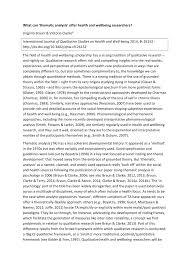Pdf What Can Thematic Analysis Offer Health And Wellbeing Researchers