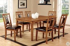 Living room furniture sofas & couches sectionals benches ottomans & poufs accent chairs recliners coffee & accent tables tv stands bookshelves. Freeman I Light Oak 7 Piece Dining Room Set From Furniture Of America Cm3502t 7pk Coleman Furniture