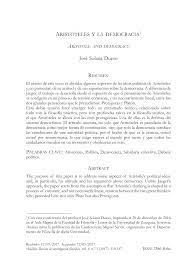 Cada uno de ellos es independiente y. Pdf Aristoteles Y La Democracia