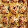 Pop chicken thighs and potatoes in one pot and roast with olives, lemon, garlic and bay leaves for a lazy weekend lunch or dinner. 1