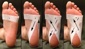 Foot Taping For Plantar Fasciitis Wrap Strip Around Foot At Level Of Ball Of Foot 2nd Plantar Fasciitis Plantar Fasciitis Taping Plantar Fasciitis Treatment