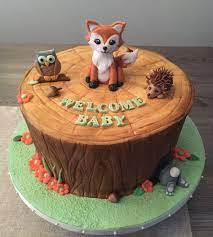 Woodland Creature Cake We D Like The Cake Modeled After This One But Would Like A Dee Baby Shower Cakes Baby Shower Cakes For Boys Baby Shower Woodland Theme