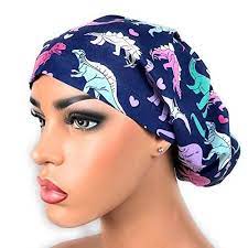 Womens Surgical Scrub Hat Or Nurse Cap Euro Style Girl Dinosaurs And Hearts Bouffant Cap Lovely Novelty Scrub Hats Surgical Scrub Hats Scrub Hat Patterns