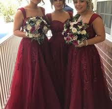 Wine Red Straps Sweetheart Applique Bridesmaid Dresses Burgundy Brid Maroon Bridesmaid Dresses Sweetheart Bridesmaids Dresses Burgundy Bridesmaid Dresses Lace