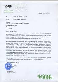 Contoh surat permohonan dana #2. Walhi Bali