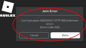 Error code 610 on roblox is an error that occurs when joining a private game server. Roblox Join Error Can T Join Place Http 400 Unknown Error Error Code 610 3 Solutions Youtube