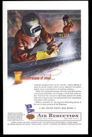 Female Welder Vintage Airco Advert Welding Table Women Welder Diy Welding