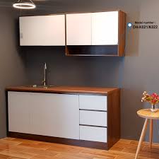 Contemporary bar stool seating and a long, paneled wall offers open and closed storage and gives a nod to the home's midcentury modern architecture. Modern Free Standing Kitchen Sink And Wall Cabinet Dh K021 K022 K023 Shop Online Now
