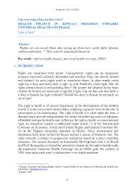Universal Health Coverage Research Papers Academia Edu