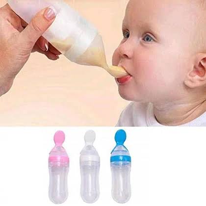 Baby Bottle Spoon Baby Feeder Happy Baby Newborn Baby Food Feeder Toddler Safe Silicone Squeeze Fresh