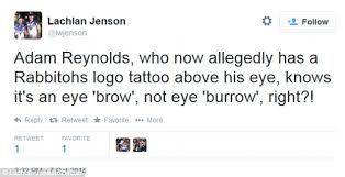 Adam reynolds, phd, lcsw, rdt/bct. Has Rabbitoh S Adam Reynolds Tattooed The Logo On His Forehead Daily Mail Online