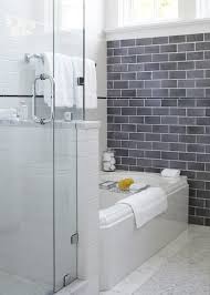 Ever thought about using slate tiles? Copper Slate Tile Bathroom Contemporary With Crown Molding Metal Cabinet And Drawer Pulls