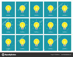 Light Bulb Shining Animation Sprite Sheet Flat Stock