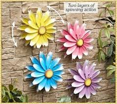 Juegoal 16 large metal flower wall art inspirational wall decor hanging for indoor outdoor home bedroom living room office garden yellow. Colorful Metal Flower Garden Wind Spinner Wall Fence Yard Outdoor Decor Choices Ebay