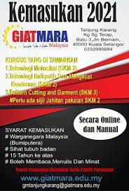 Permohonan ke giatmara bagi pengambilan program latihan kemahiran kemasukan sepenuh masa bagi tahun 2013 sudah boleh dibuat sekarang. Giatmara Tanjung Karang Facebook