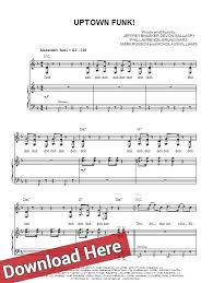 Mark Ronson Uptown Funk Sheet Music Piano Notes Feat