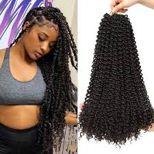 Microbraids, cornrows, fishtail braids, blocky braids, black braided buns, twist braids, tree braids, hair bands, french braids and more are at your disposal. Amazon Com Baihong 18 Inch Passion Twist Crochet Hair 7 Packs Lot Water Wave Crochet Braiding Hair Long Bohemian Hair For Passion Twist Synthetic Natural Hair Extensions Hot Water Setting Soft Lightweight 18