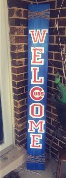 Chicago Cubs Outdoor Welcome Decor Cubs Decor Sports Decorations Outdoor Welcome Sign