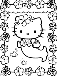 Mermaid Hello Kitty Coloring Pages Dibujos De Hello Kitty Hello Kitty Para Colorear Hello Kitty