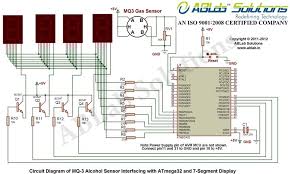 Analog Mq 3 Alcohol Sensor Interfacing With Avr Atmega32 Microcontroller And 7 Segment Display Microcontrollers Circuit Diagram Sensor