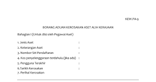 Borang aduan kerosakan aset alih kerajaan. Kew Pa 9 Borang Aduan Kerosakan Aset Alih Pdf Google Drive