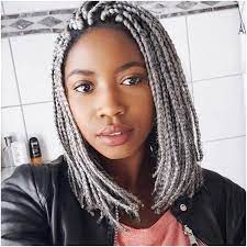 Hairstyle Braid Get Inspired By This Short Grey Box Braids Hairstyle Click For More Short Box Braids Short Box Braids Hairstyles Box Braids Hairstyles