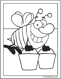 Ahh, summer and all the little critters that come with it. Bee Coloring Pages Hives Flowers And Honey