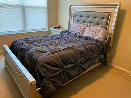 Diva ii queen bedroom set. Furniture Used Beds Diva Bob S Discount Silver Set Queen Dresser Vanity Ebay