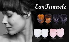 Amazon.com: Stuppendux 2Pairs 2Style Heart Shaped Stone Double Flared Ear  Tunnels Plugs Stretcher Expander Kit Gauge 0g 8mm : Clothing, Shoes &  Jewelry