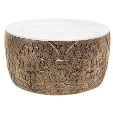 Celtic Carved Bohemian Coffee Table Drum Coffee Table Florence Broadhurst Coffee Table Wood