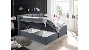 Balkenbett ii wildeiche bettkasten set mobel letz ihr online shop. Polsterbett Alaska 6 Boxbett Anthrazit Bettkasten 180x200