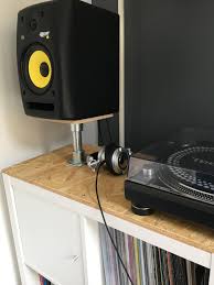 Ikea Kallax Hacked With Ply Wood And Osb Board Scaffold Poles Act As Dj Monitor Stands