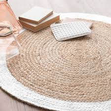 Tapis Rond En Jute Naturel Argentee D 90 Cm Vertige Tapis Jute Rond Tapis Rond Tapis Jute