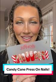 This is the Candy Noel Set H675 from Lovful. These nails are handmade  acrylics press