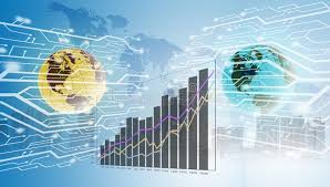 Growth Chart Of Digital Technology Rise Up Stock