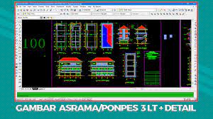 Download Gambar Desain Asrama Putra Putri 3 Lt Beserta Detailnya Di 2021 Asrama Desain Asrama Mahasiswa