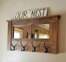 Estante De Abrigo Perchero De Pared Perchero Espejado Etsy Coat Rack Wall Rustic Coat Rack Wooden Coat Rack