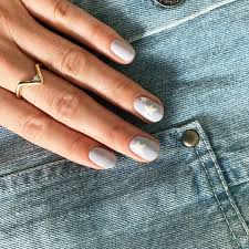 White Stars On Light Blue Nails By Olive And June Summer Nails Blue And White Nails Olive And June Light Blue Nails