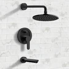 736 x 1103 jpeg 77 кб. Remer Tsf40 By Nameek S Peleo Matte Black Tub And Shower Faucet Sets With 8 Rain Shower Head Thebathoutlet