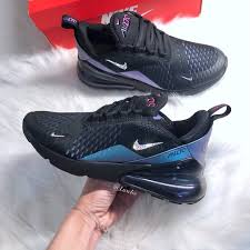 Nike Air Max 270 Black And Blue Womens Swarovski Nike Air Max 270 Black Anthracite Regency Purple Laser Fuchsia Customized With Swarovski Crystals Swarovski Nike Mens Nike Shoes Nike Air Max