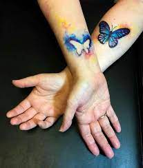 Mother Daughter Tattoo Butterfly Watercolor Cutout Wrist Tattoos Tattoos For Daughters Mother Daughter Tattoos Mom Daughter Tattoos