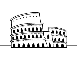 ¿cómo se llamaban los baños de vapor en la antigua roma? Coliseo Romano Dibujo Coliseo De Roma Roma Antigua