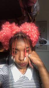 Me With Pink Hair Curly Puffs And Hair Shells Black Girl Pink Hair Dyed Natural Hair Pink Hair