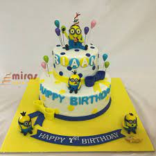 Featuring sweet daisies, rainbows and more, this teddy bear picnic is for all to adore! Minion Theme 1st Birthday Cake Online Birthday Cakes Bangalore Delivery Customized Minion Cakes