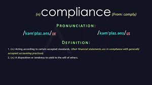 Check spelling or type a new query. Compliance Meaning And Pronunciation Audio Dictionary Youtube