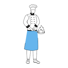 Download the perfect chef cartoon pictures. Chef With Frying Pan Flat Vector Illustration Hotel Restaurant Staff Preparing Food Cooking Process Catering Service Kitchen Worker In Apron Cartoon Character With Outline On White 2905708 Vector Art At Vecteezy