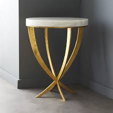 Marble Gold Leaf Plia C Side Table Glamourus Iron Frame W Elegant Bowed Base Wisteria Side Table Marble Side Tables Circular Coffee Table