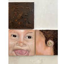 a little selfie moment portrait Portrait of Loren, oil